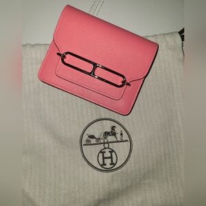 NEW Hermes Roulis Rose Pink Slim Wallet Belt Bag